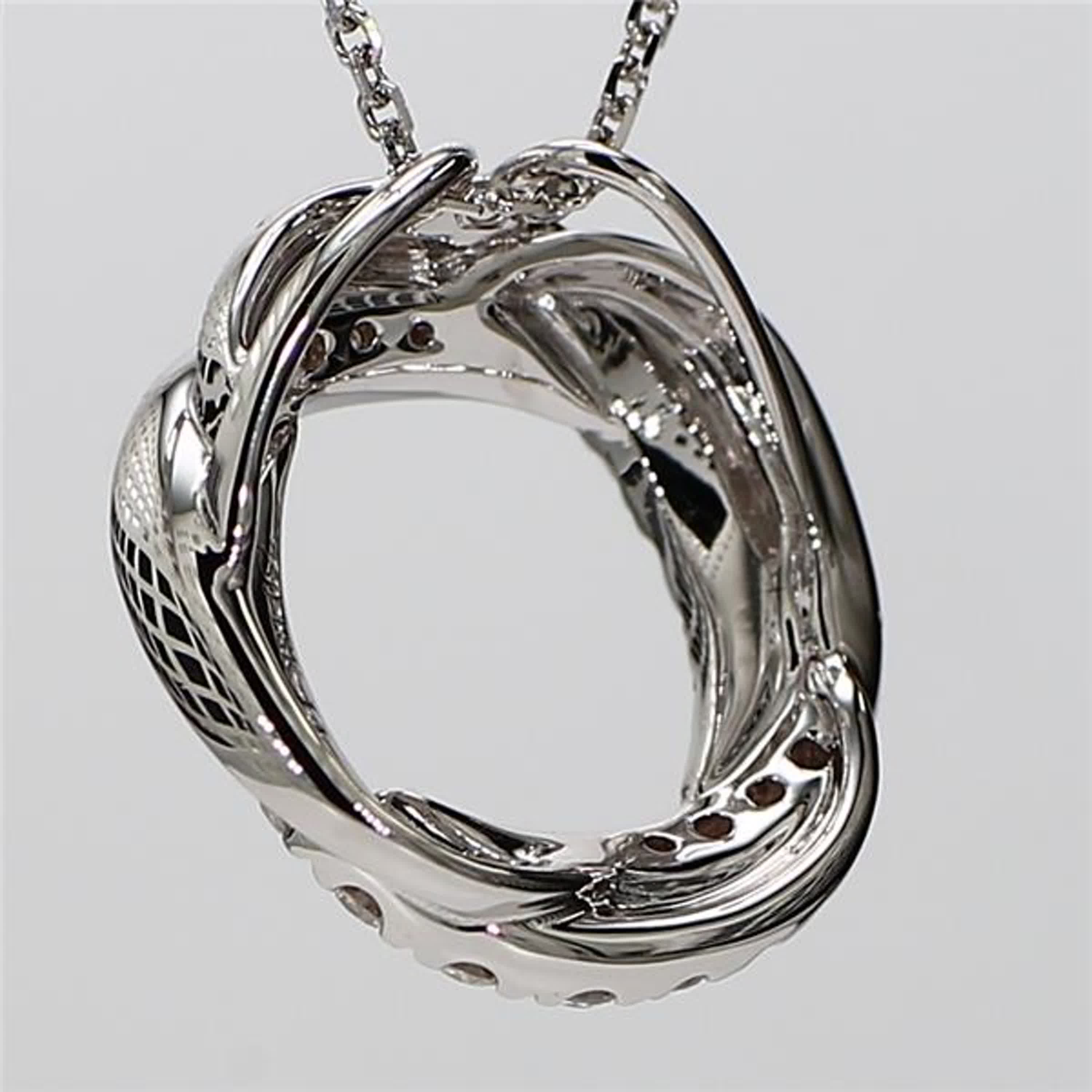 Natural White Round Diamond .62 Carat TW White Gold Drop Pendant