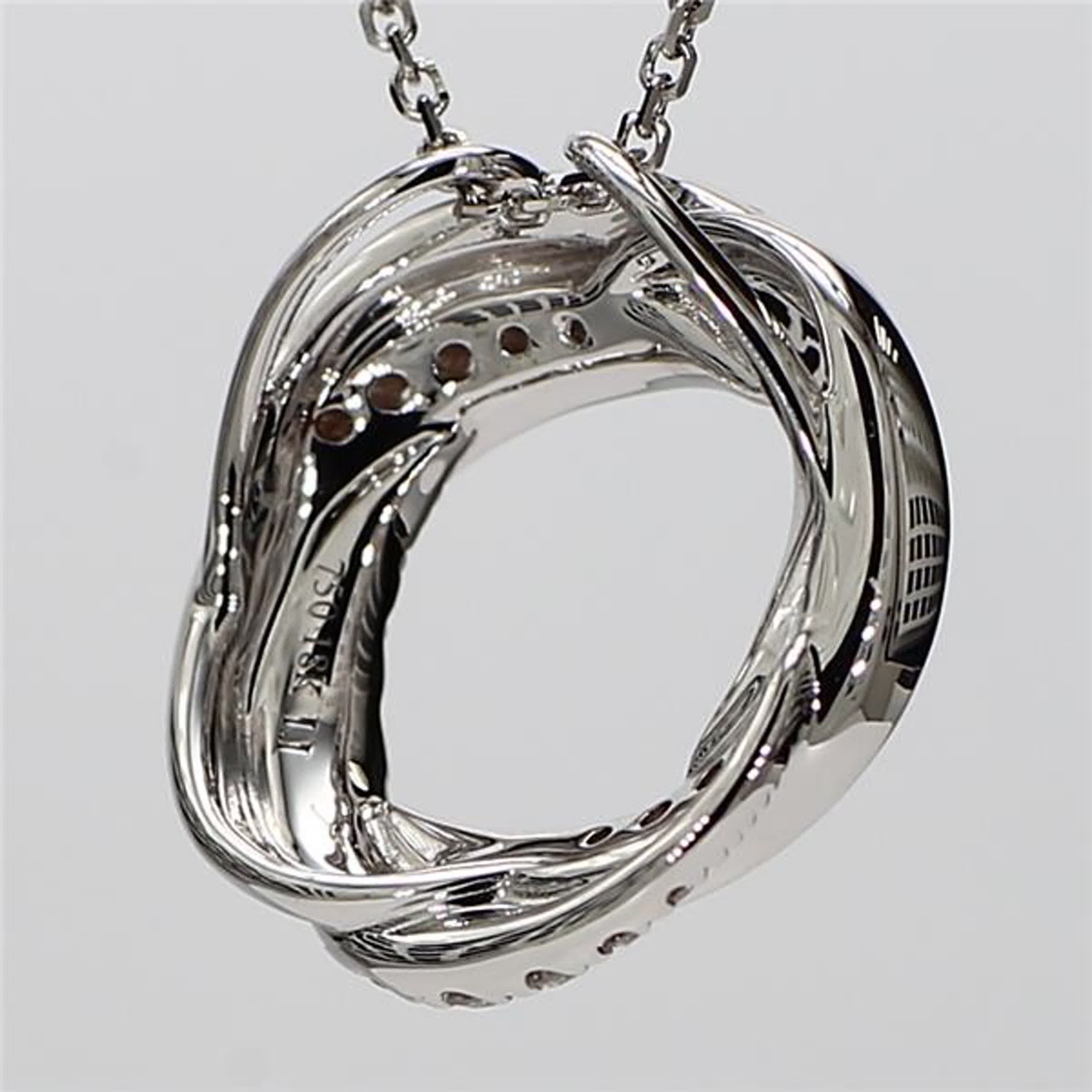 Natural White Round Diamond .62 Carat TW White Gold Drop Pendant
