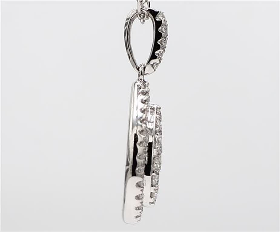 Natural White Round Diamond .72 Carat TW White Gold Cluster Pendant