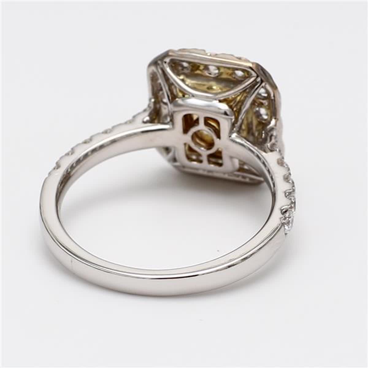 Natural Yellow Radiant and White Diamond 1.52 Carat TW Gold Cocktail Ring