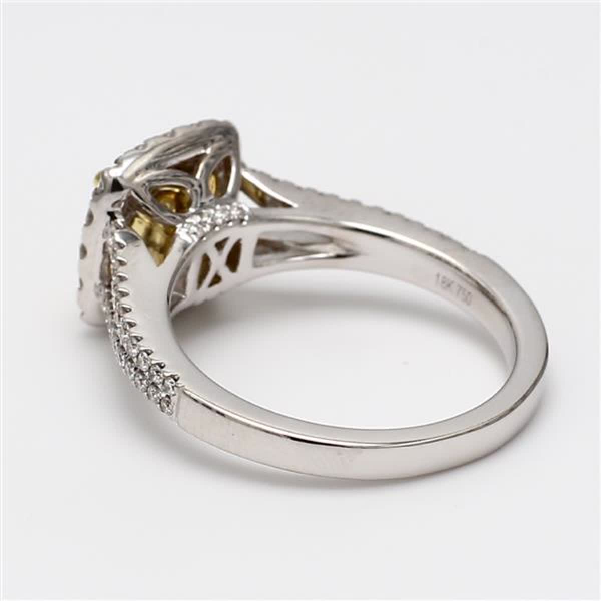 Natural Yellow Radiant and White Diamond 1.56 Carat TW Gold Cocktail Ring