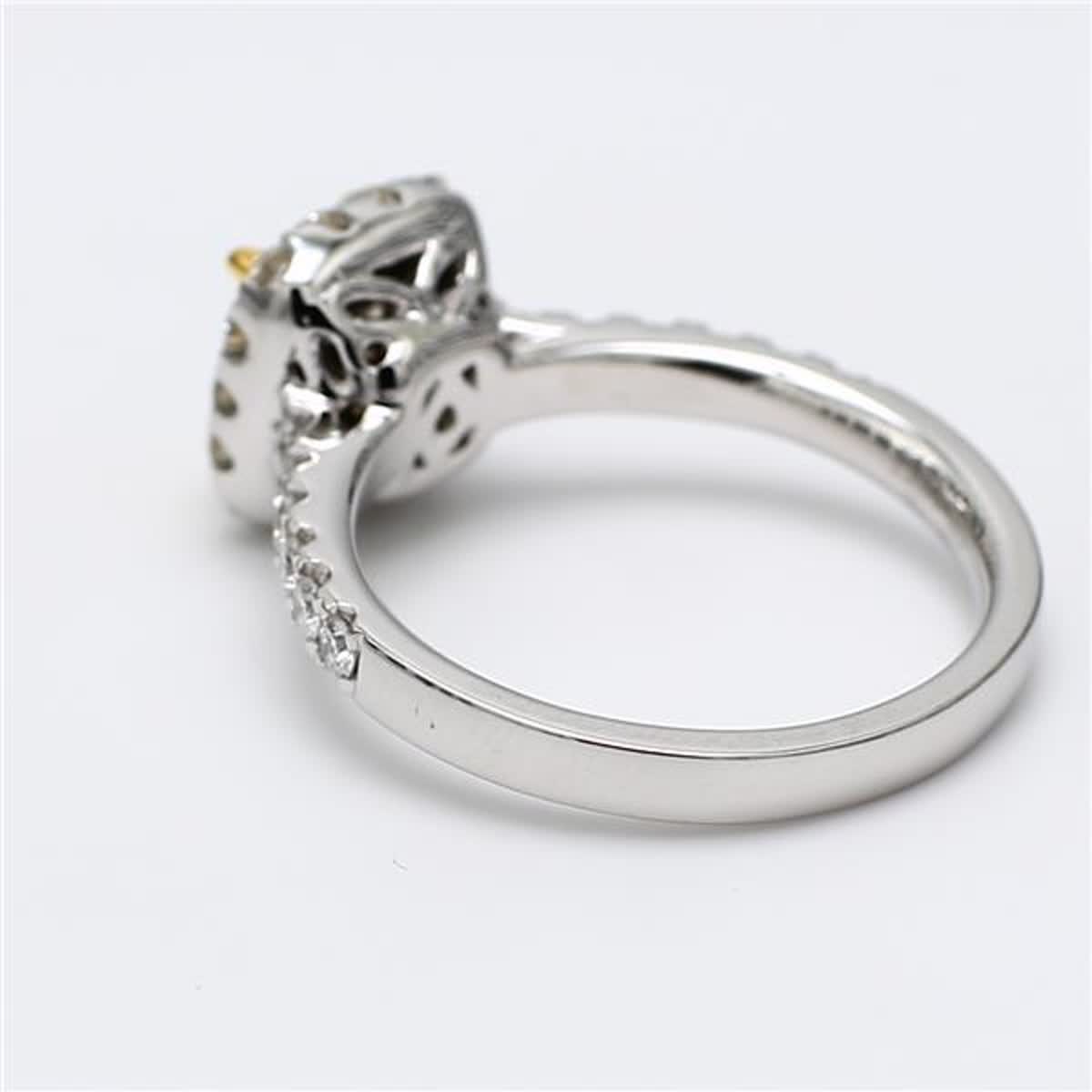 GIA Certified Natural Yellow Radiant and White Diamond 1.51 Carat TW Plat Ring