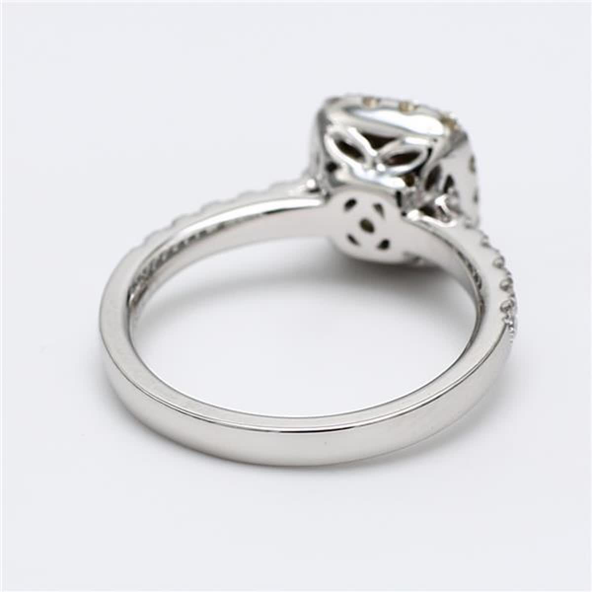 GIA Certified Natural Yellow Radiant and White Diamond 1.51 Carat TW Plat Ring