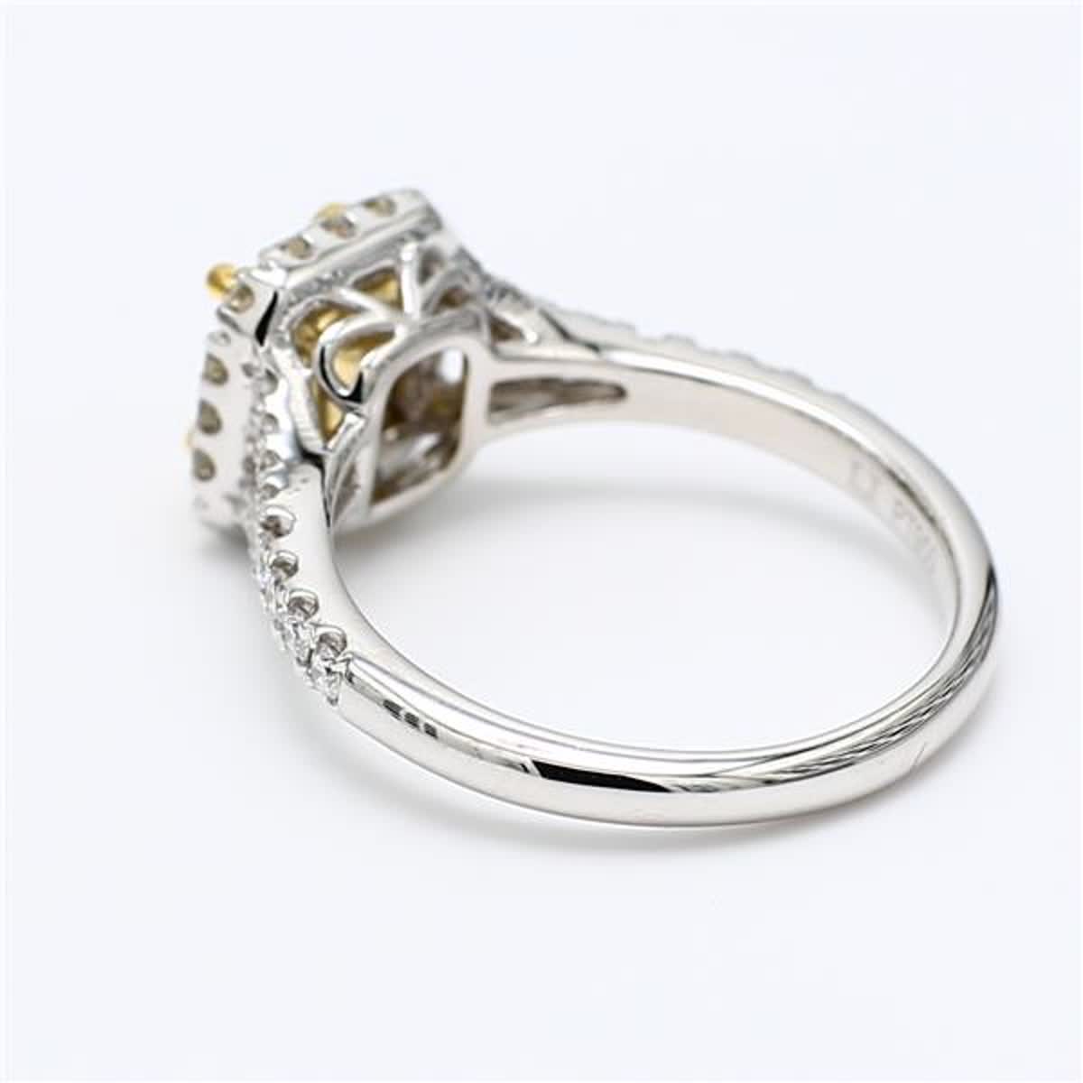 GIA Certified Natural Yellow Radiant and White Diamond 1.41 Carat TW Plat Ring