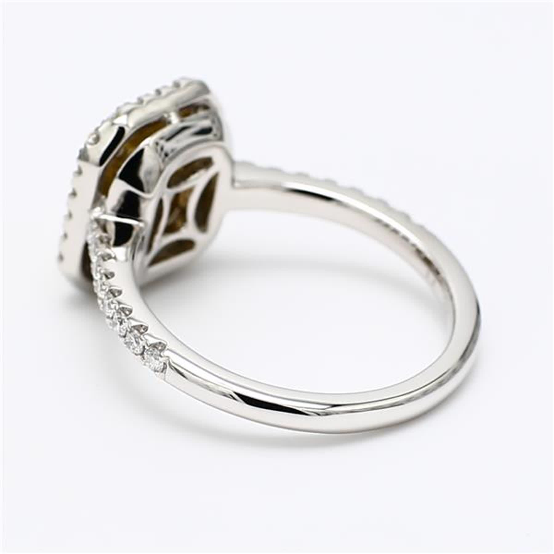 GIA Certified Natural Yellow Radiant and White Diamond 1.35 Carat TW Plat Ring
