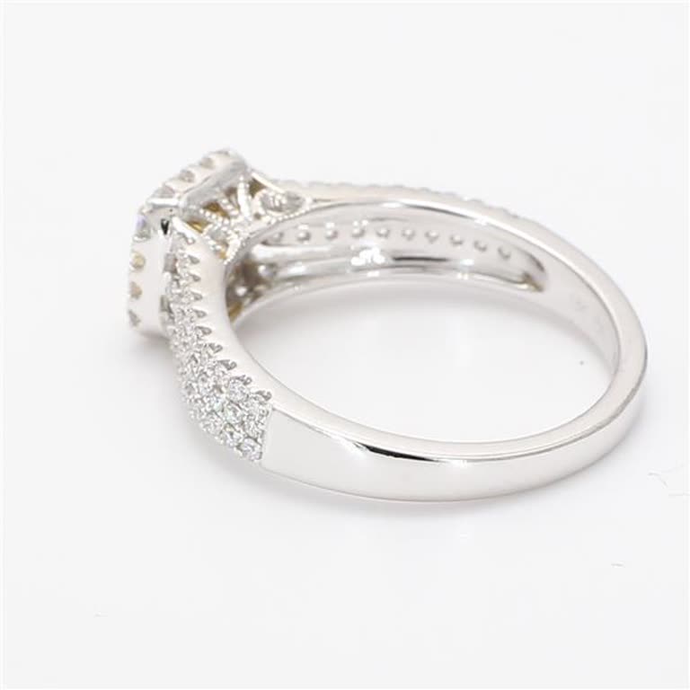 Natural Yellow Radiant and White Diamond .92 Carat TW Gold Cocktail Ring
