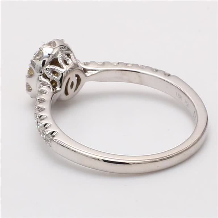 Natural Yellow Round and White Diamond .69 Carat TW Gold Cocktail Ring