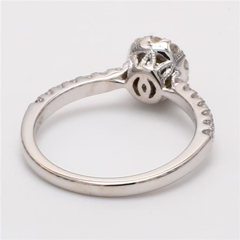 Natural Yellow Round and White Diamond .69 Carat TW Gold Cocktail Ring