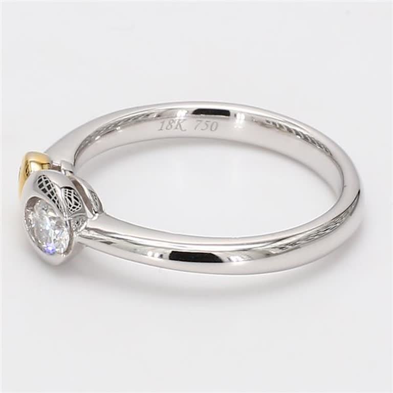 Natural Yellow Round and White Diamond .27 Carat TW Gold Wedding Band