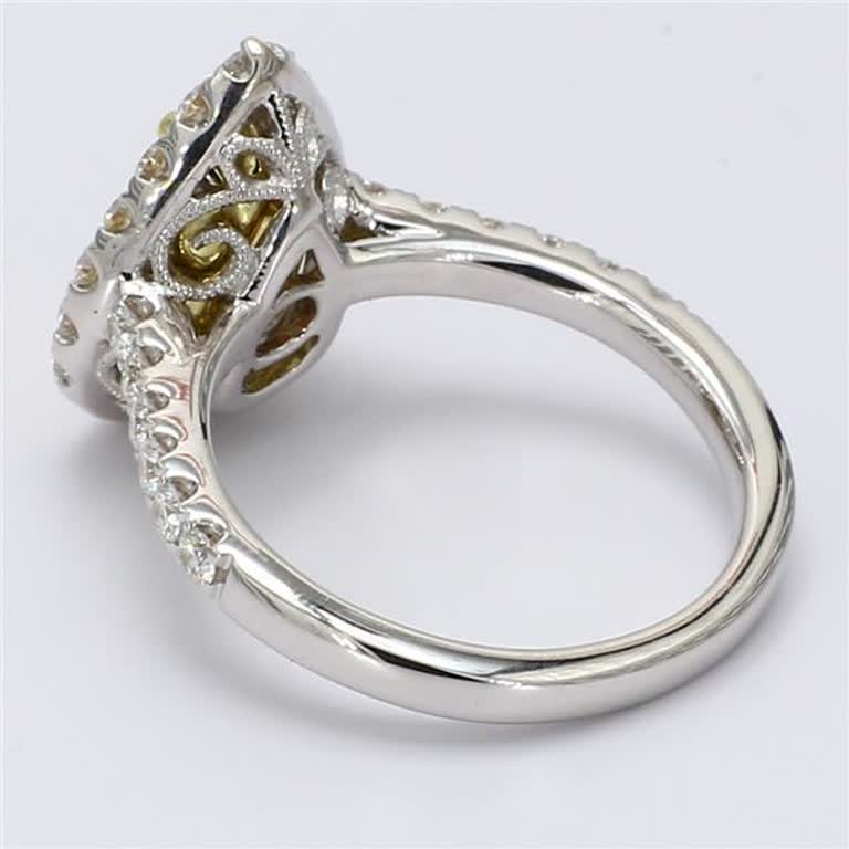 GIA Certified Natural Orange Pear and White Diamond 2.28 Carat TW Gold Ring