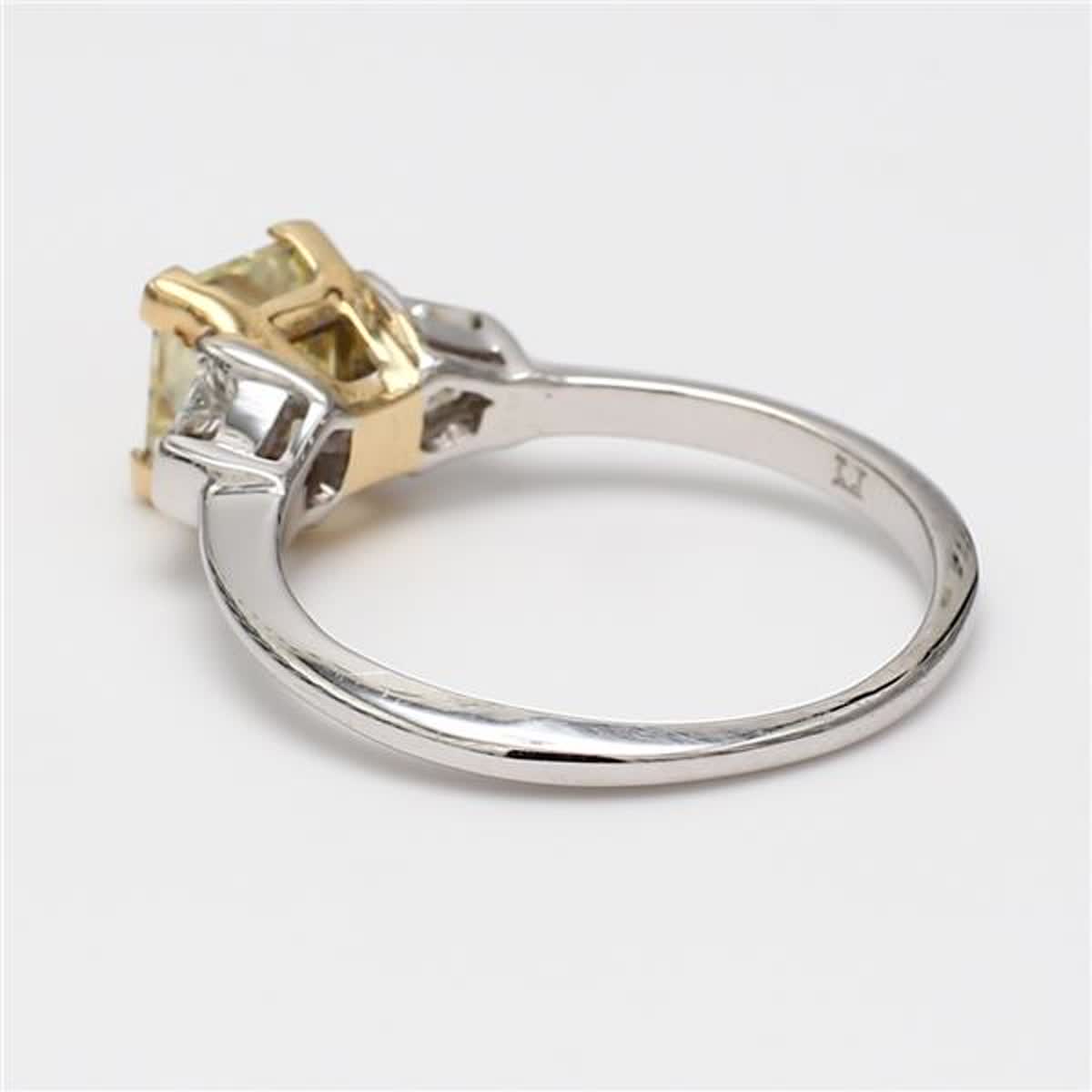 GIA Certified Natural Yellow Radiant and White Diamond 2.02 Carat TW Gold Ring