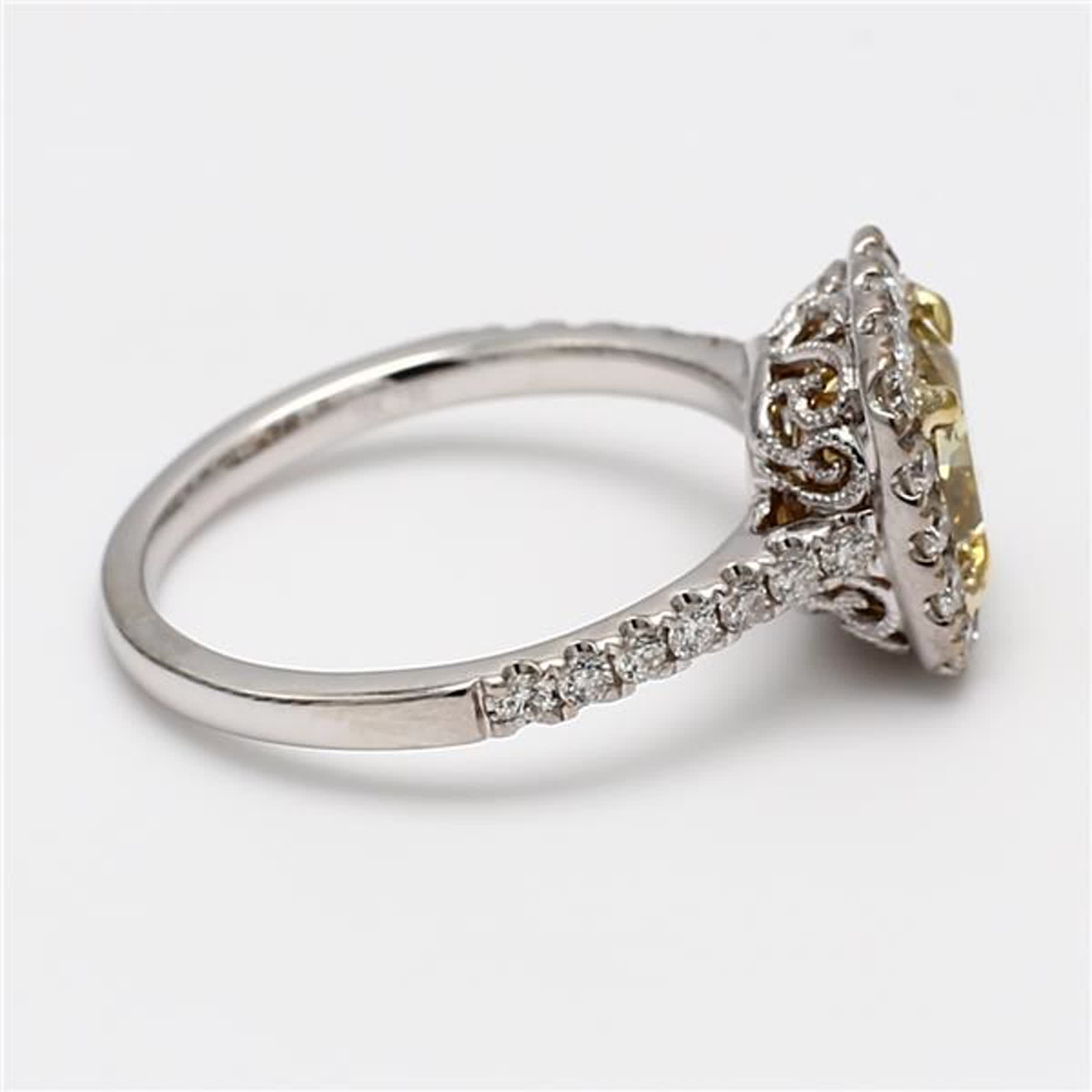 GIA Certified Natural Green Radiant and White Diamond 2.20 Carat TW Plat Ring