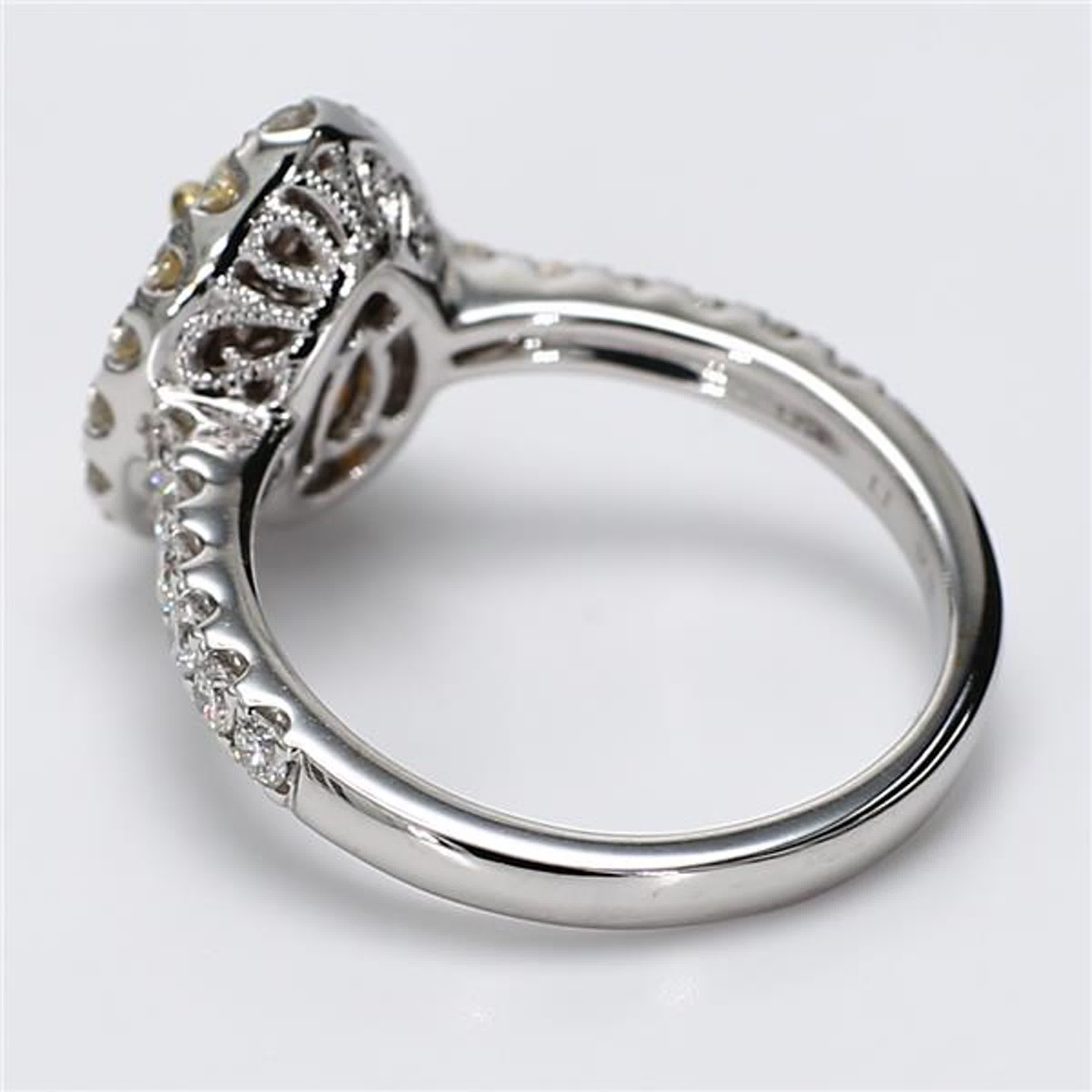 GIA Certified Natural Yellow Pear and White Diamond 2.86 Carat TW Gold Ring