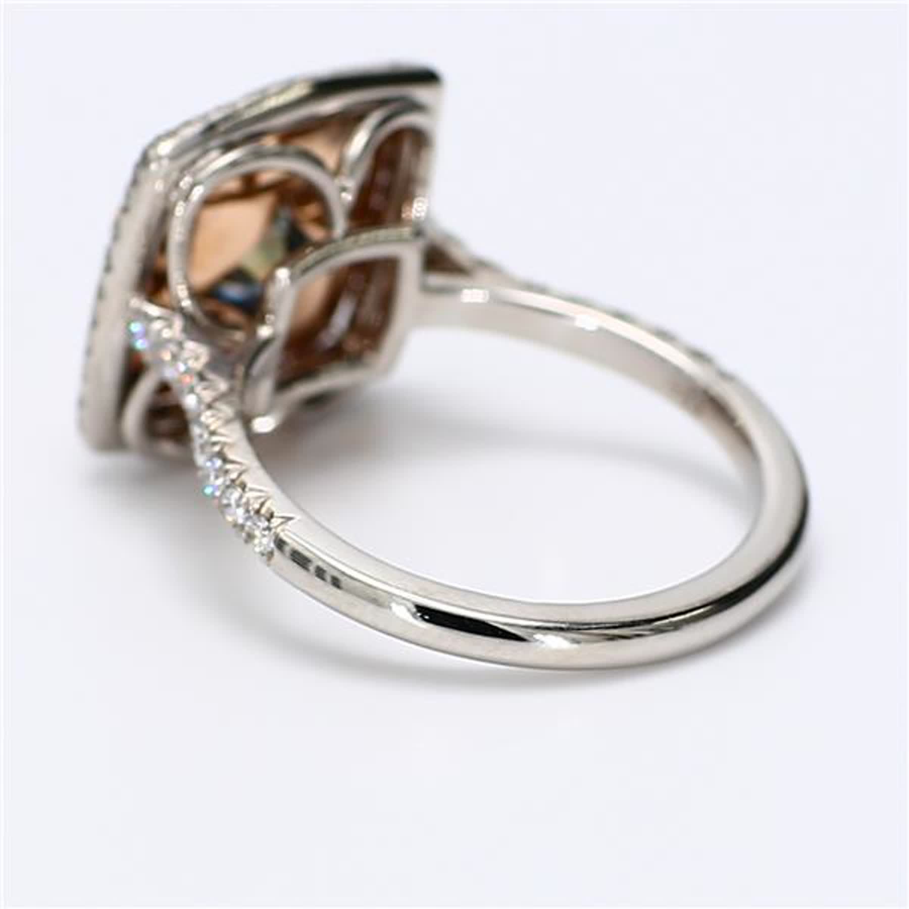 GIA Certified Natural Green Cushion and White Diamond 2.87 Carat TW Gold Ring