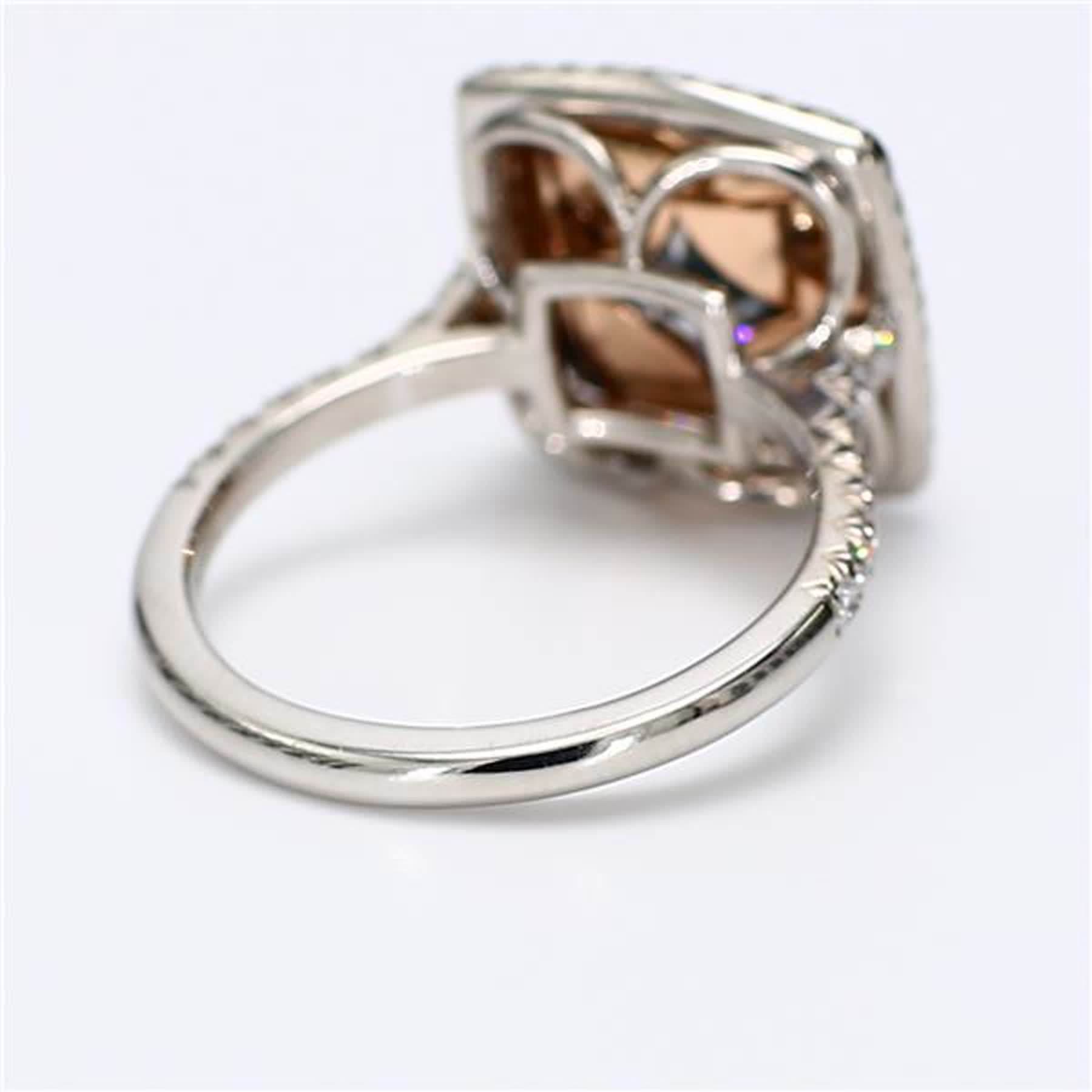 GIA Certified Natural Green Cushion and White Diamond 2.87 Carat TW Gold Ring