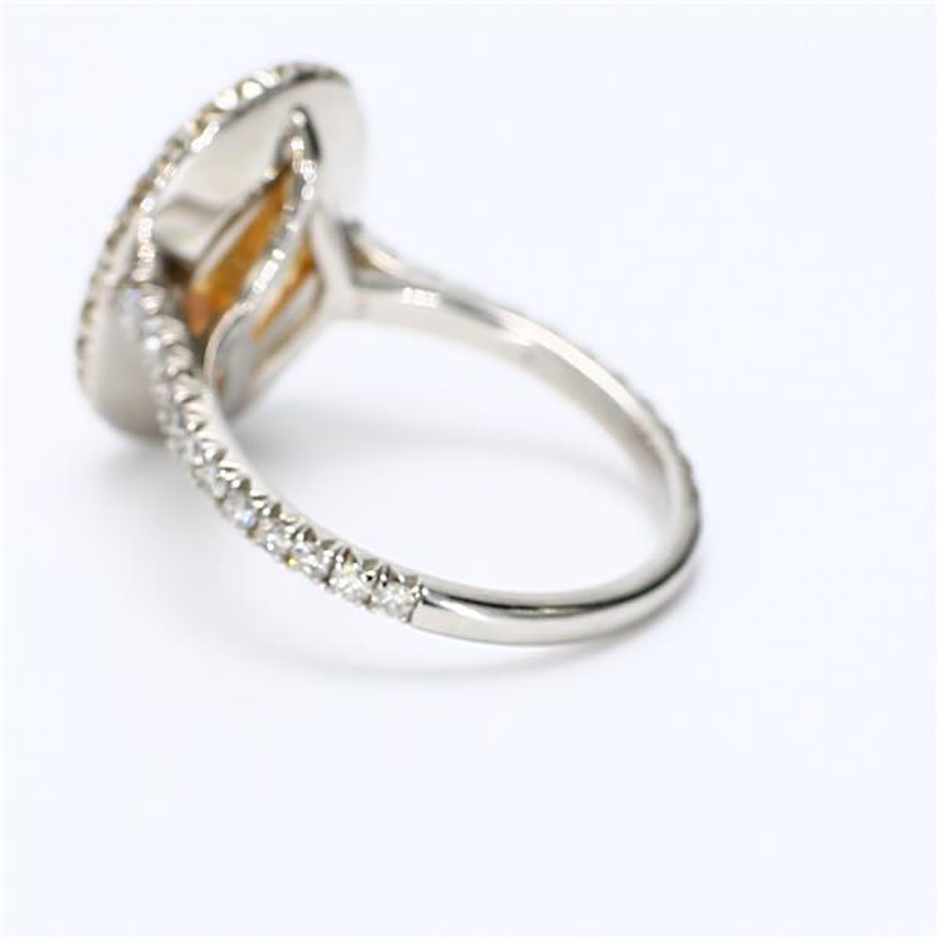 GIA Certified Natural Yellow Oval and White Diamond 5.68 Carat TW Platinum Ring
