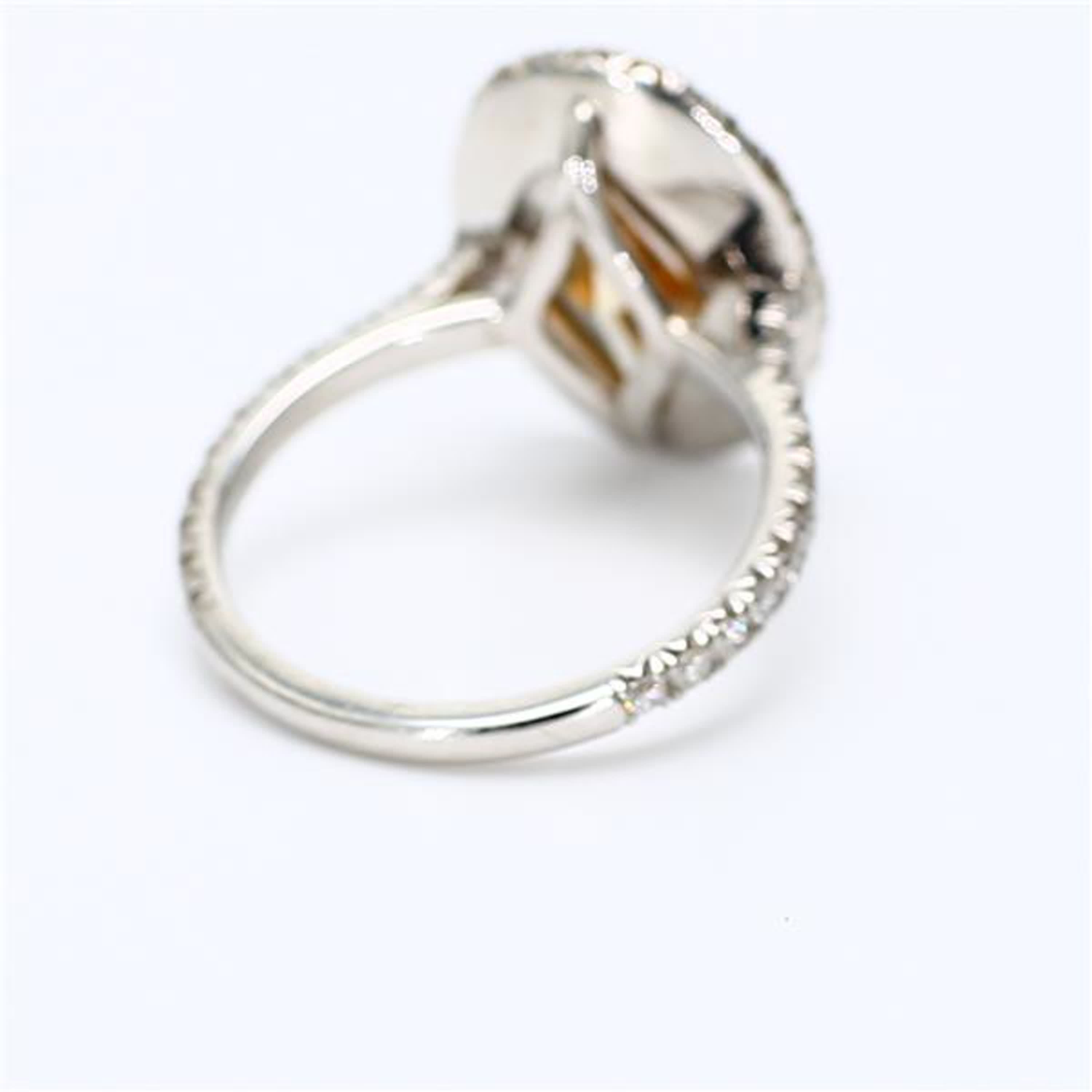 GIA Certified Natural Yellow Oval and White Diamond 5.68 Carat TW Platinum Ring