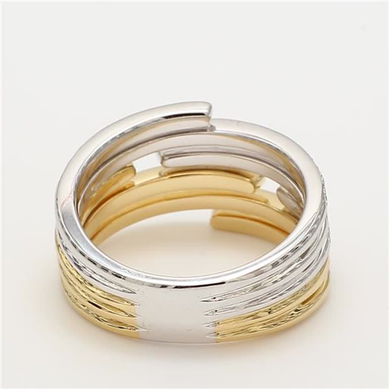 Natural Yellow Round and White Diamond .49 Carat TW Gold Wedding Band