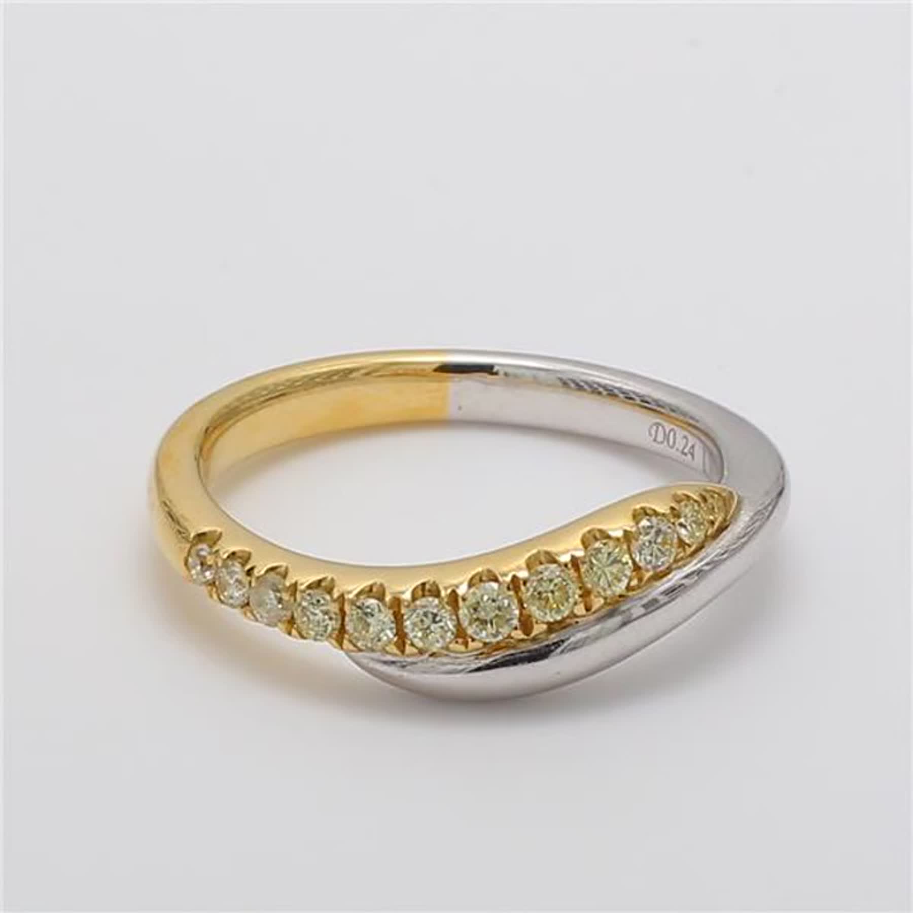 Natural Yellow Round Diamond .24 Carat TW Yellow Gold Wedding Band