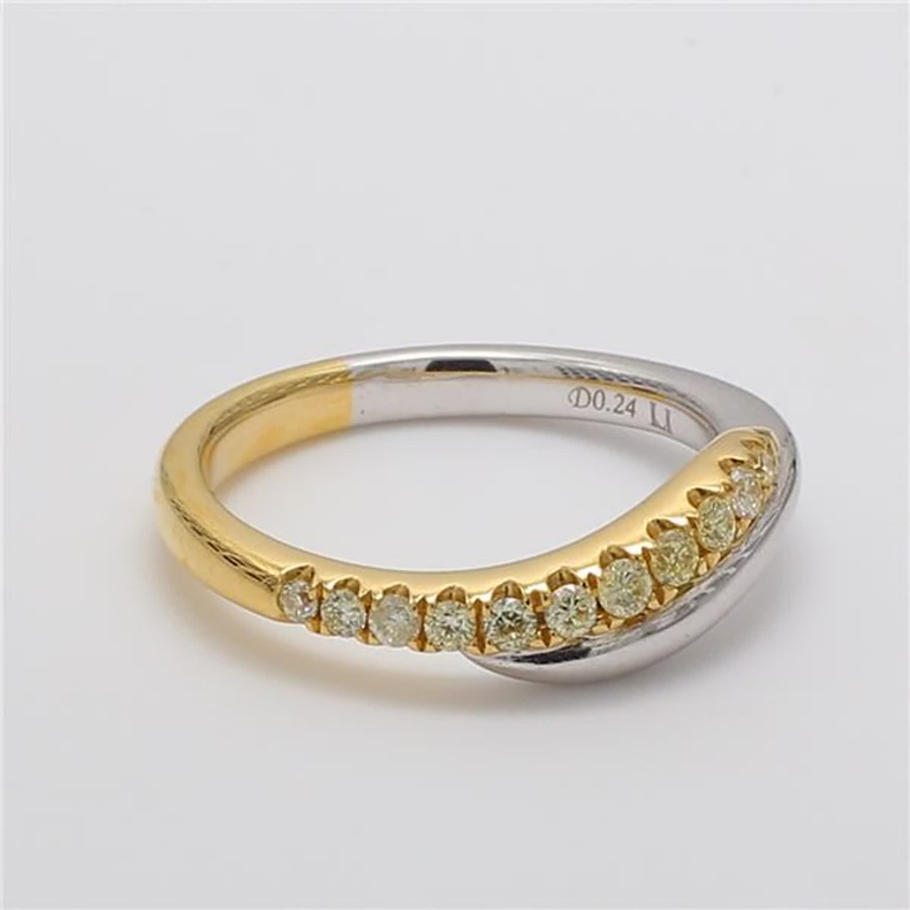 Natural Yellow Round Diamond .24 Carat TW Yellow Gold Wedding Band