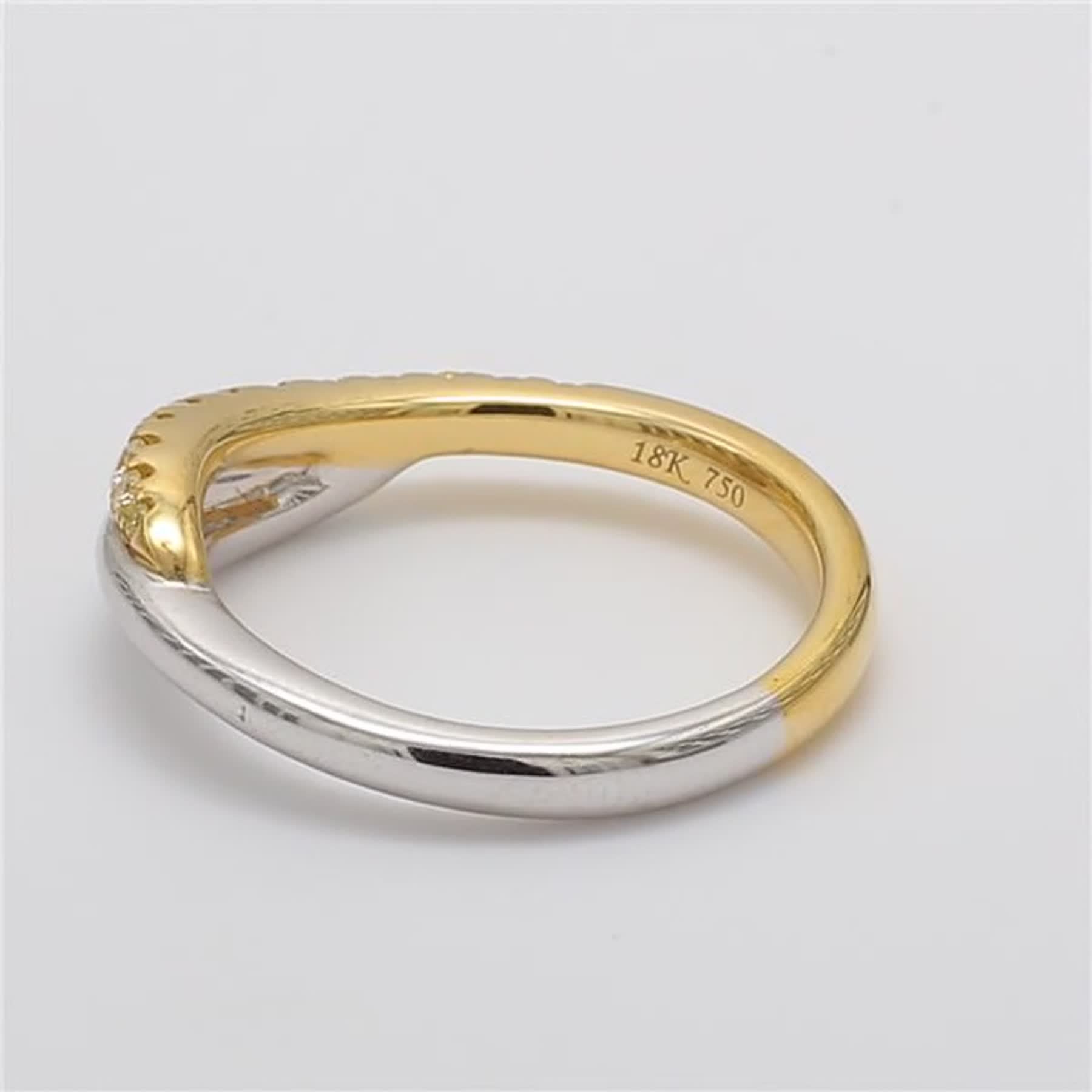 Natural Yellow Round Diamond .24 Carat TW Yellow Gold Wedding Band