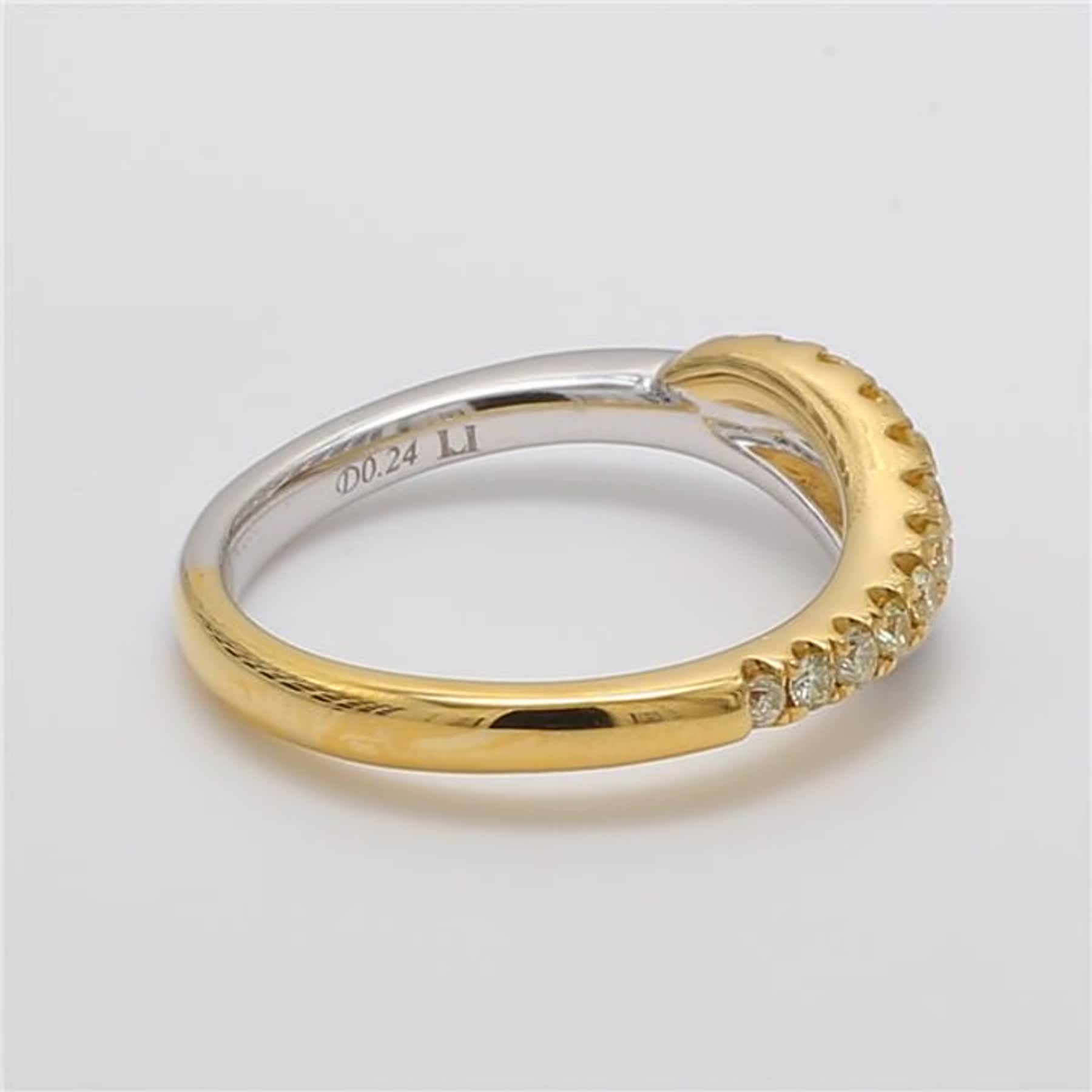 Natural Yellow Round Diamond .24 Carat TW Yellow Gold Wedding Band