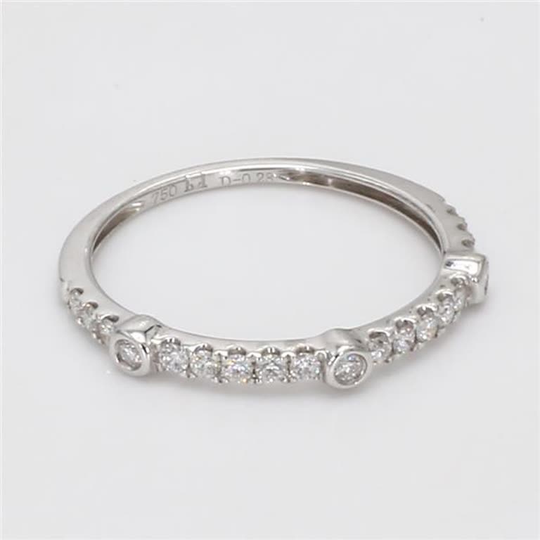 Natural White Round Diamond .23 Carat TW White Gold Wedding Band