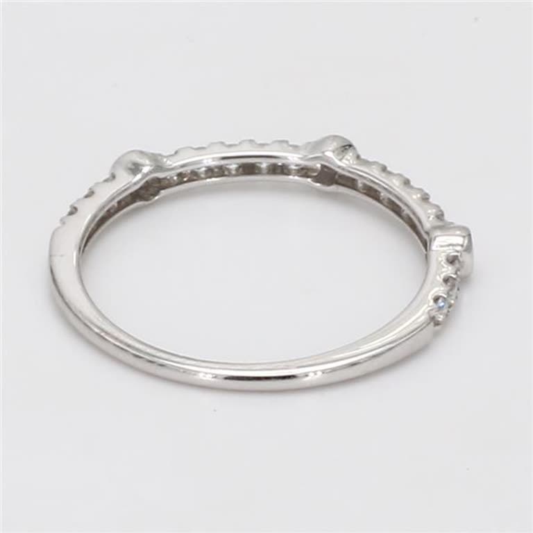 Natural White Round Diamond .23 Carat TW White Gold Wedding Band