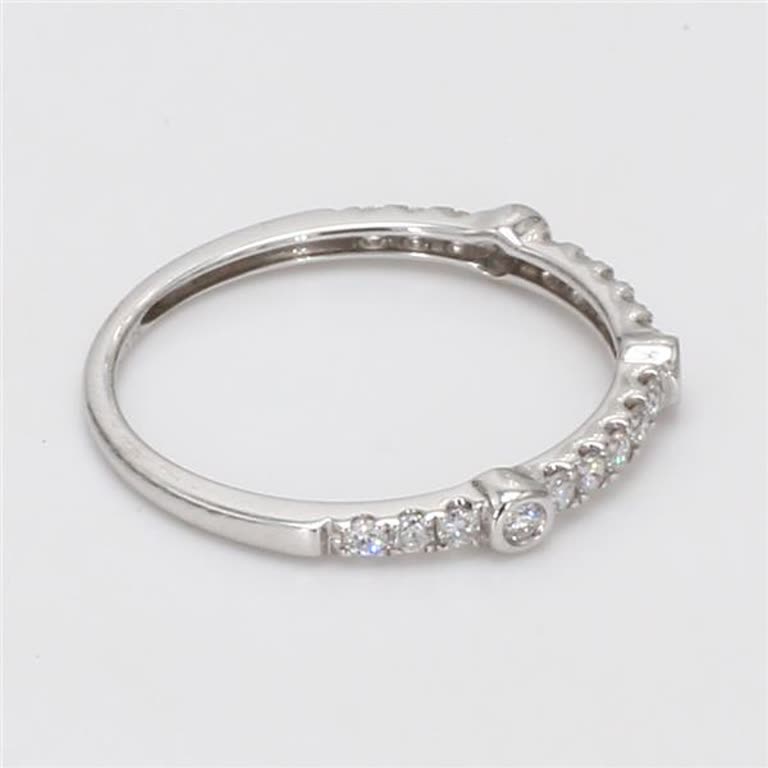 Natural White Round Diamond .23 Carat TW White Gold Wedding Band