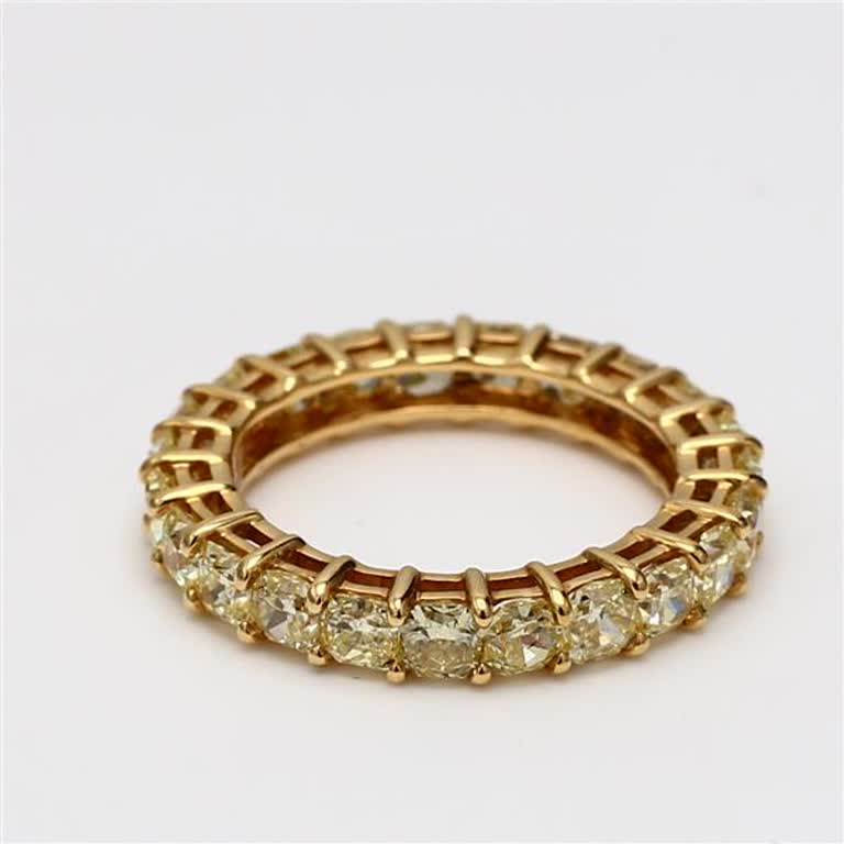 Natural Yellow Radiant Diamond 2.88 Carat TW Yellow Gold Eternity Band