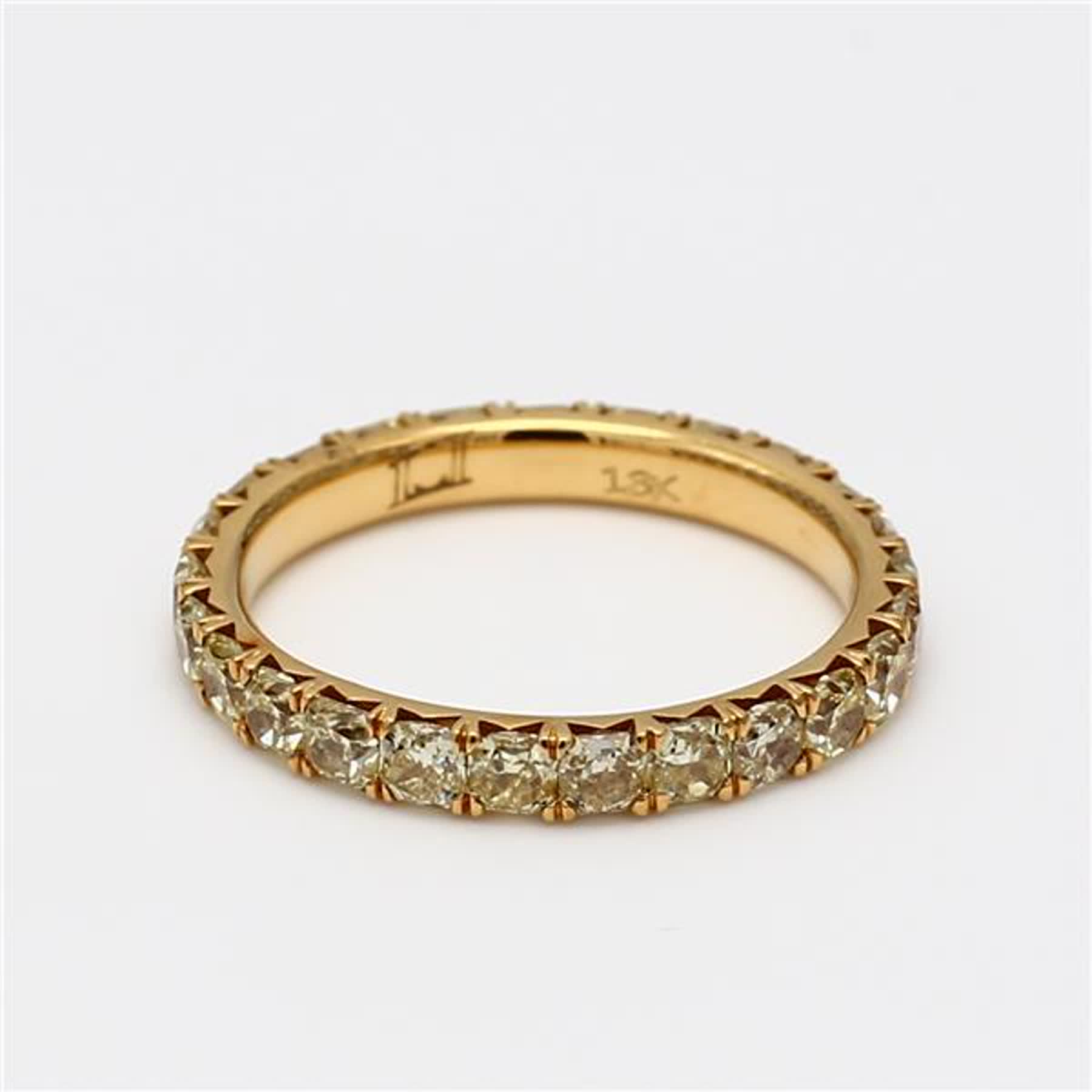 Natural Yellow Radiant Diamond 1.91 Carat TW Yellow Gold Eternity Band