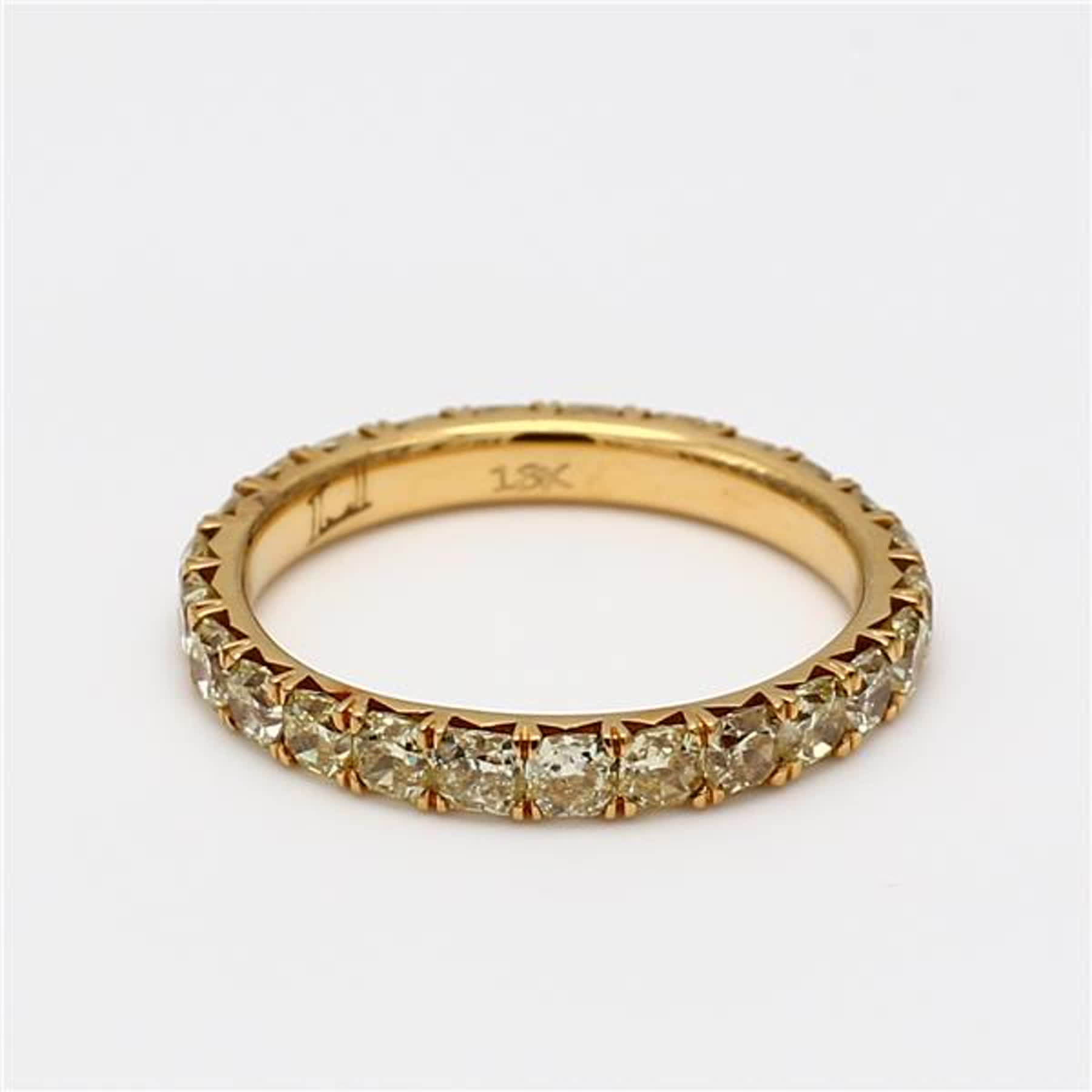 Natural Yellow Radiant Diamond 1.91 Carat TW Yellow Gold Eternity Band
