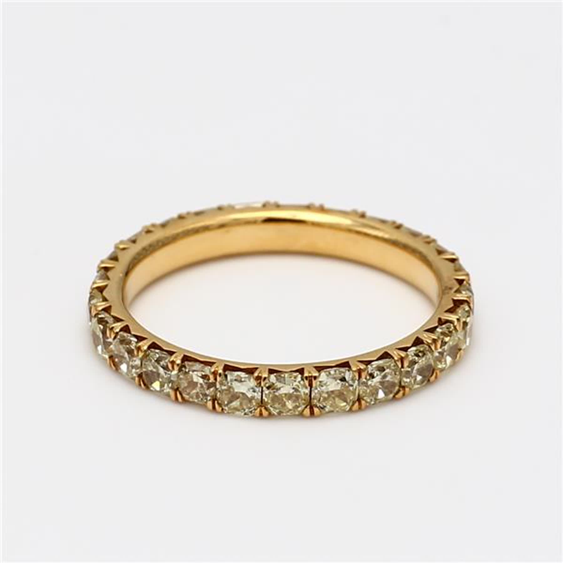 Natural Yellow Radiant Diamond 1.91 Carat TW Yellow Gold Eternity Band