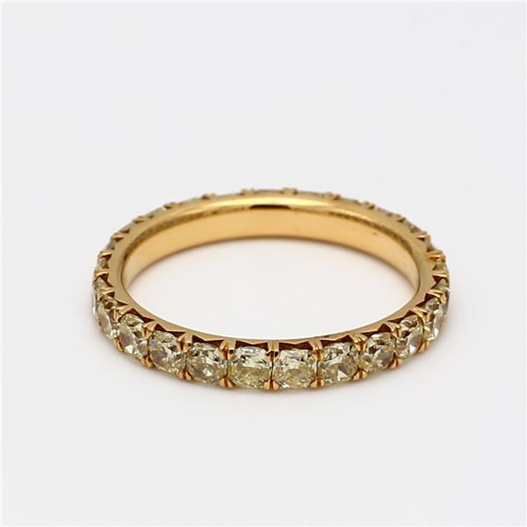 Natural Yellow Radiant Diamond 1.91 Carat TW Yellow Gold Eternity Band