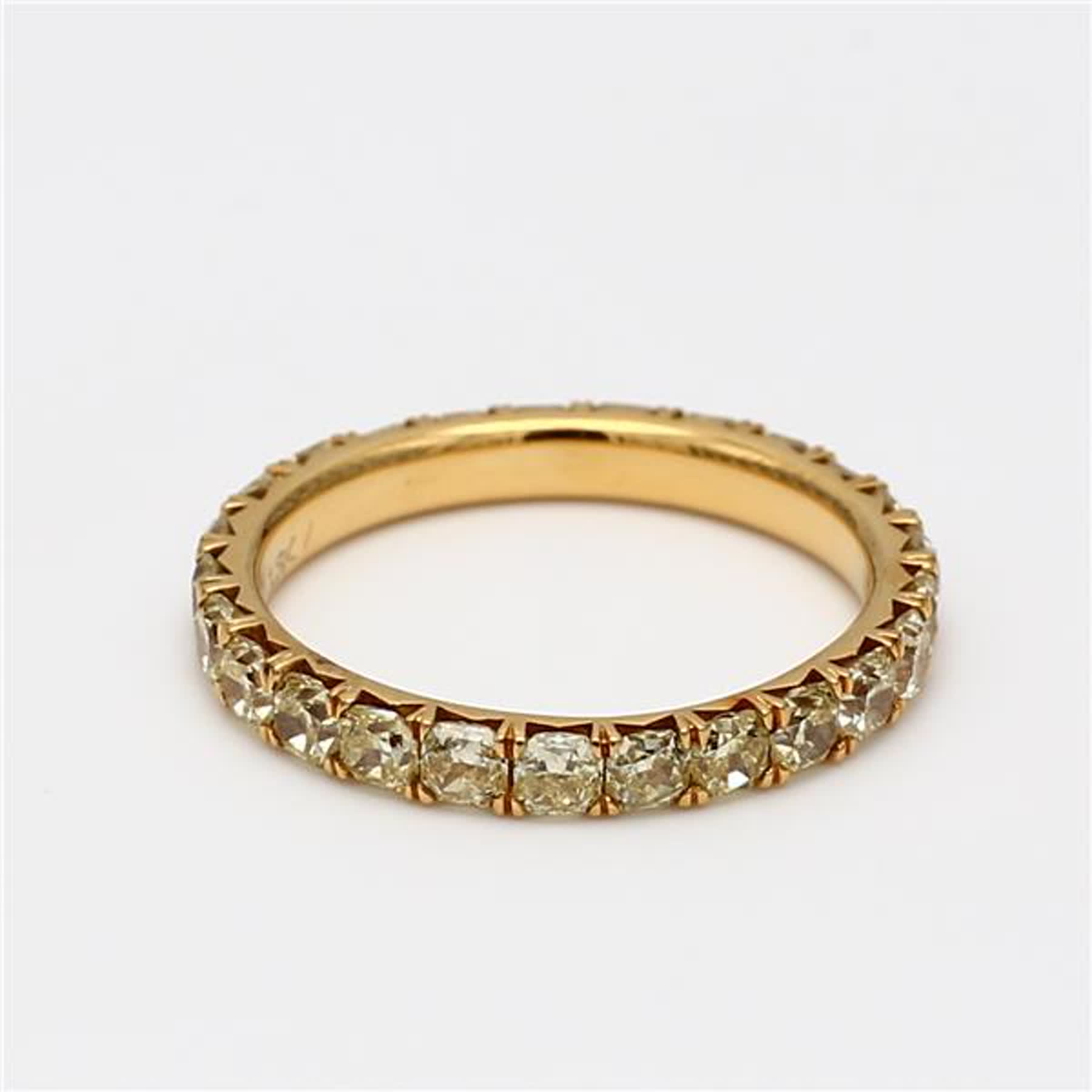 Natural Yellow Radiant Diamond 1.91 Carat TW Yellow Gold Eternity Band