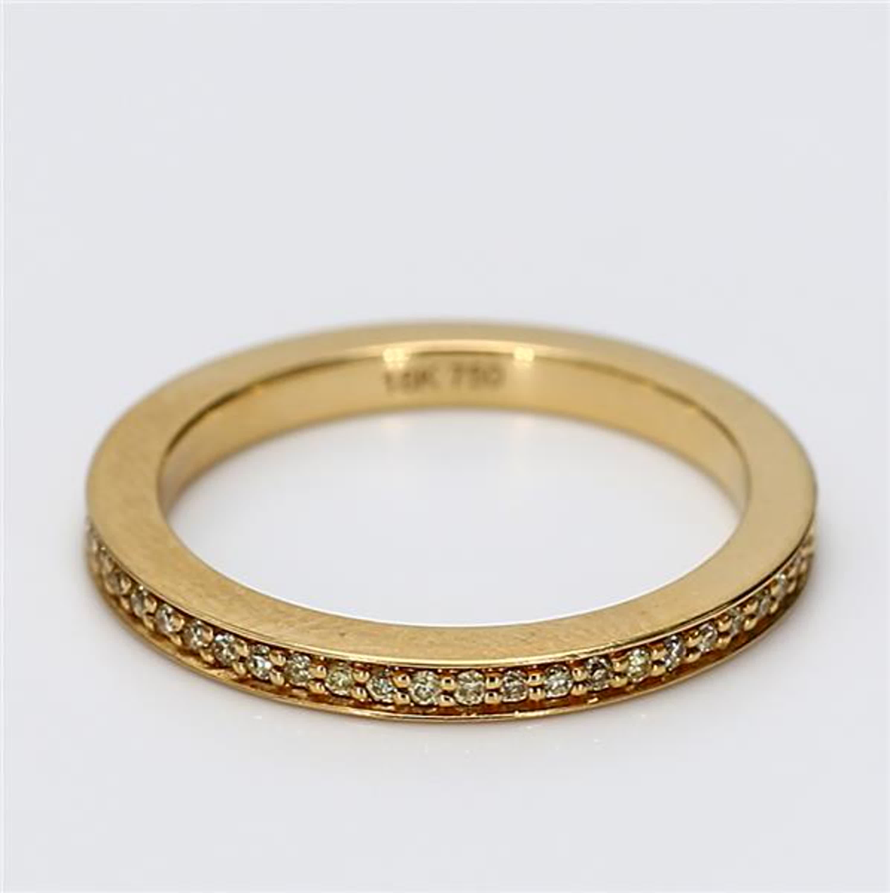 Natural Yellow Round Diamond .16 Carat TW Yellow Gold Wedding Band