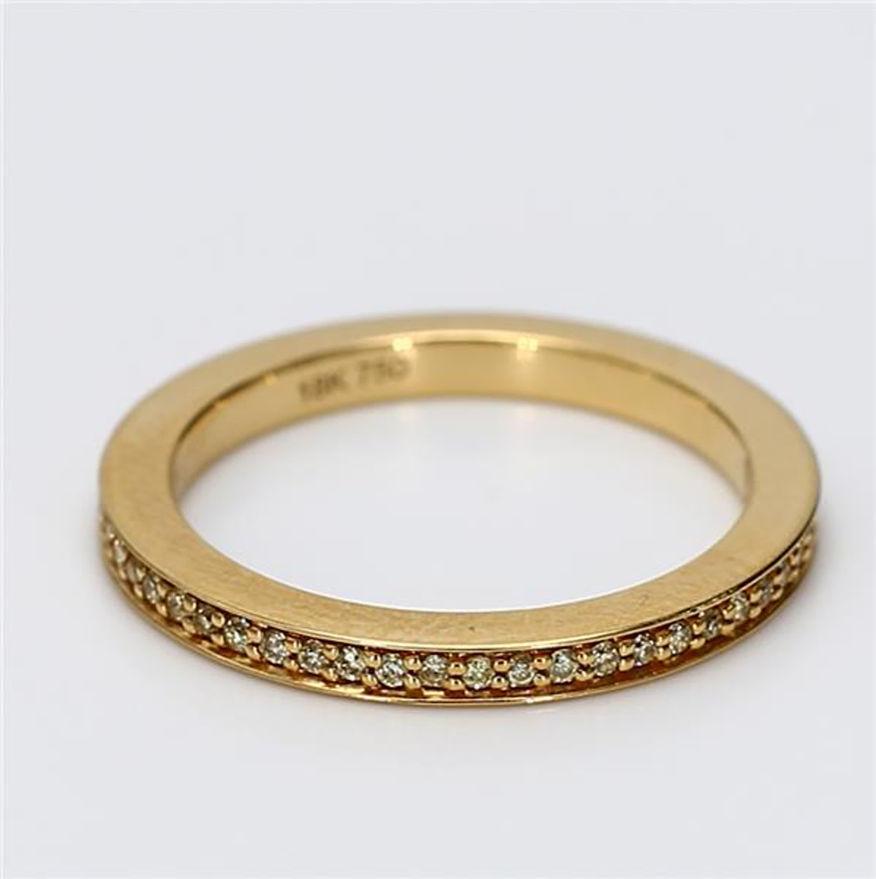 Natural Yellow Round Diamond .16 Carat TW Yellow Gold Wedding Band