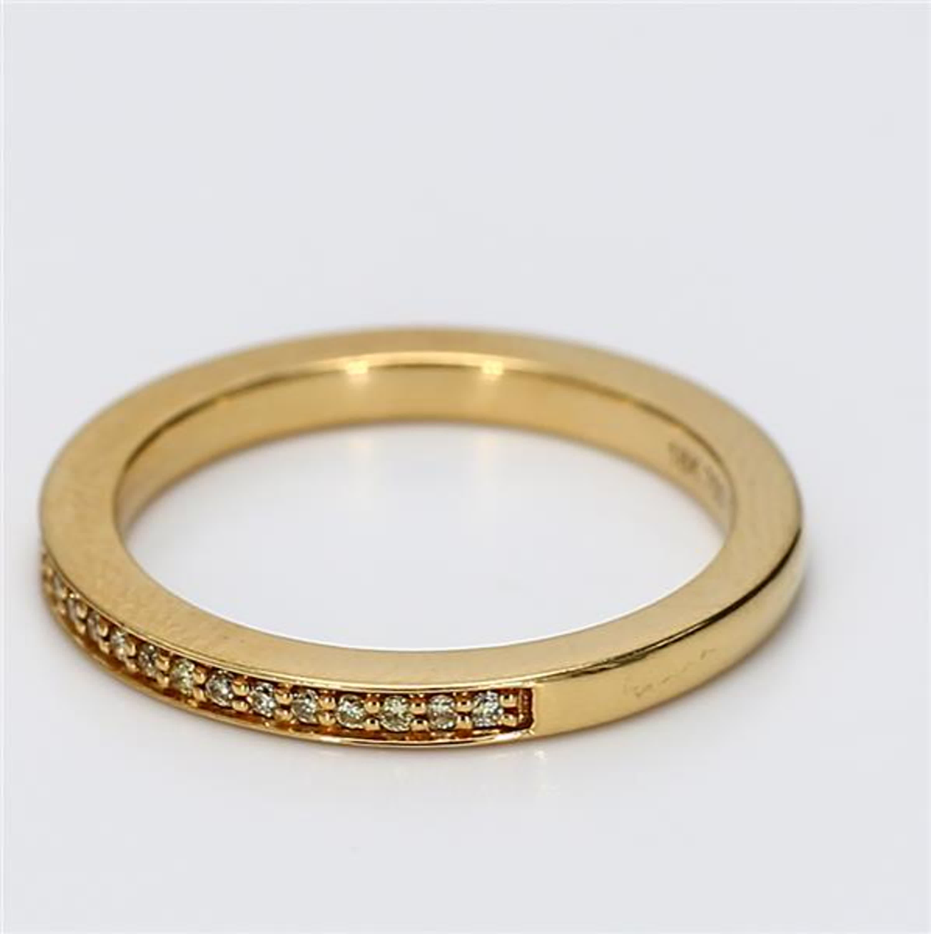 Natural Yellow Round Diamond .16 Carat TW Yellow Gold Wedding Band