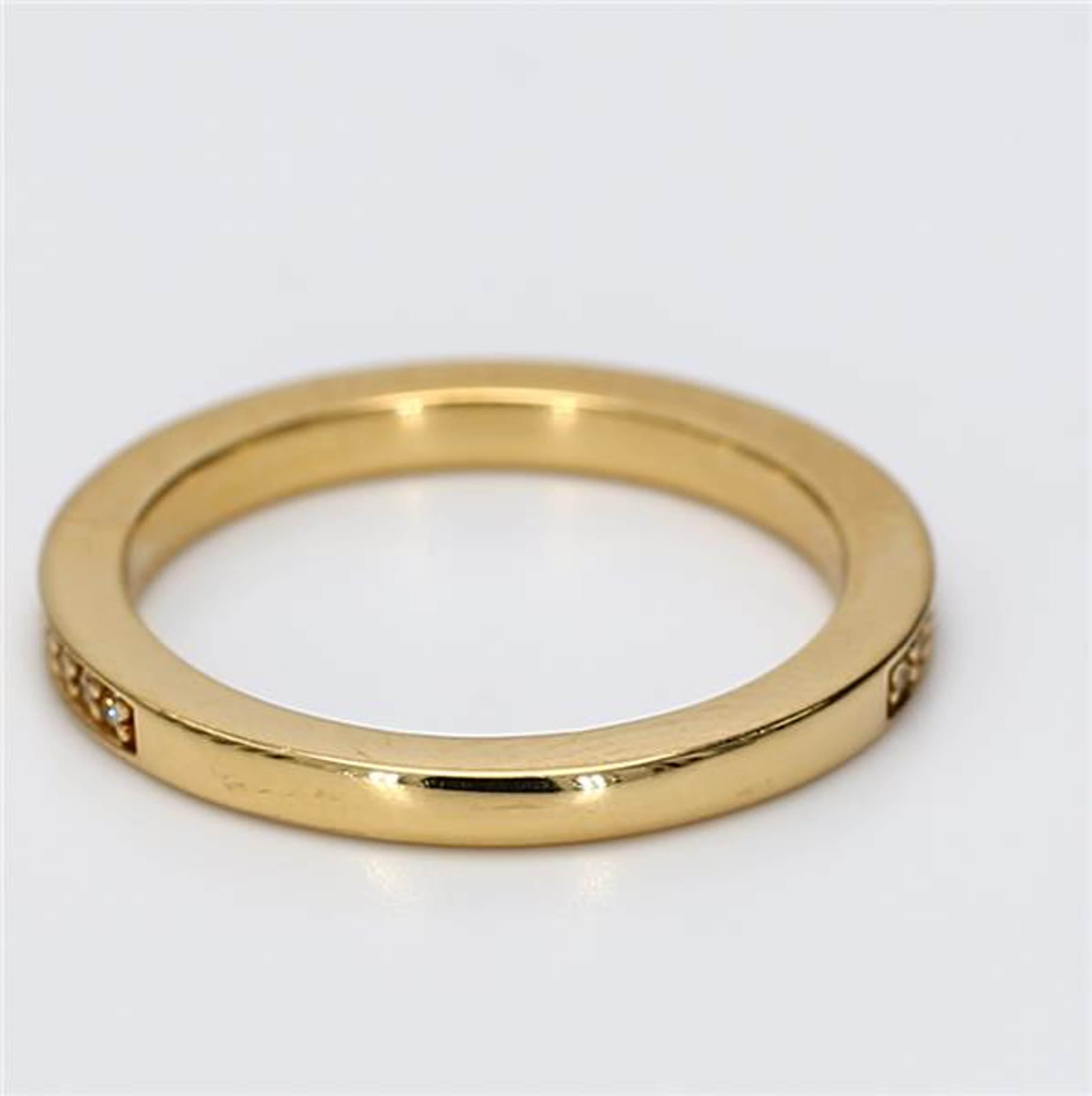 Natural Yellow Round Diamond .16 Carat TW Yellow Gold Wedding Band