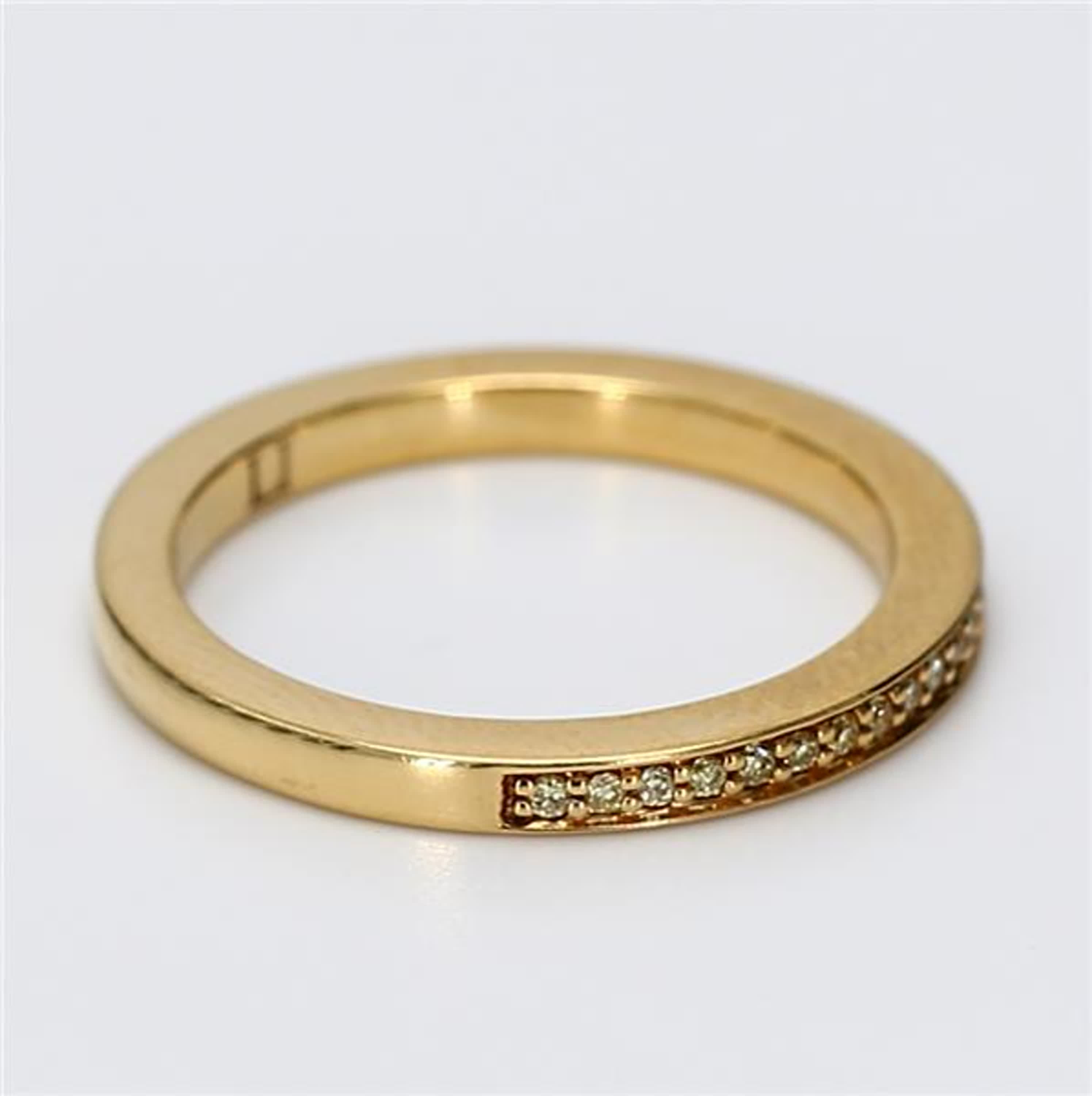Natural Yellow Round Diamond .16 Carat TW Yellow Gold Wedding Band