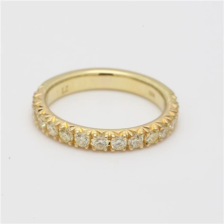 Natural Yellow Round Diamond .57 Carat TW Yellow Gold Wedding Band