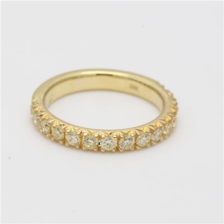 Natural Yellow Round Diamond .57 Carat TW Yellow Gold Wedding Band