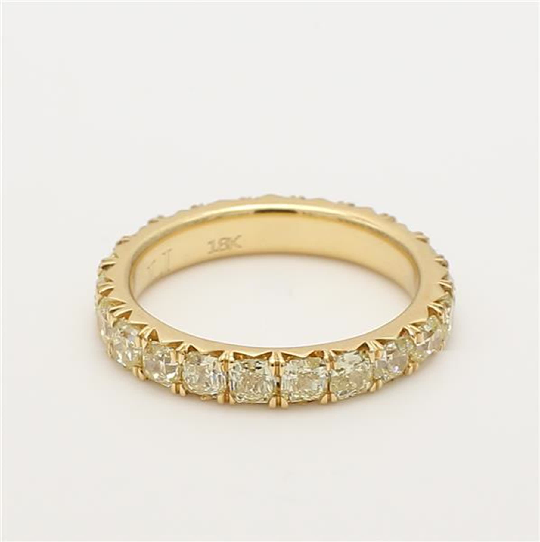 Natural Yellow Radiant Diamond 1.87 Carat TW Yellow Gold Eternity Band