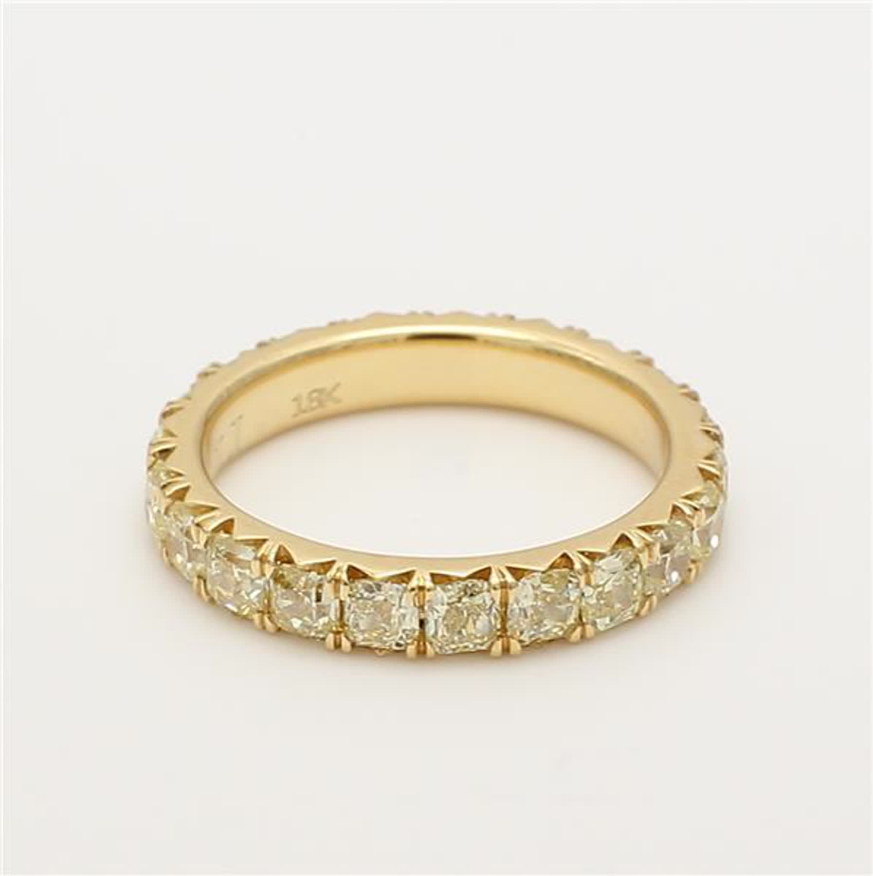 Natural Yellow Radiant Diamond 1.87 Carat TW Yellow Gold Eternity Band