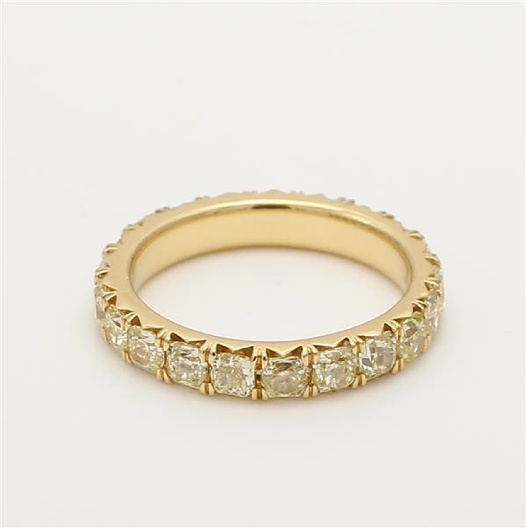 Natural Yellow Radiant Diamond 1.87 Carat TW Yellow Gold Eternity Band