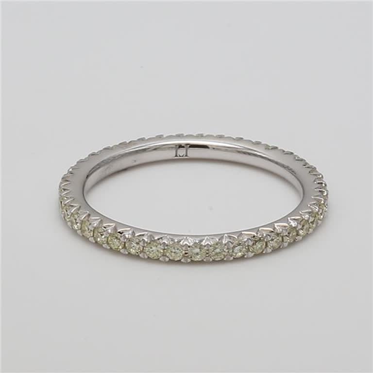 Natural Yellow Round Diamonds .51 Carat TW Yellow Gold Eternity Band