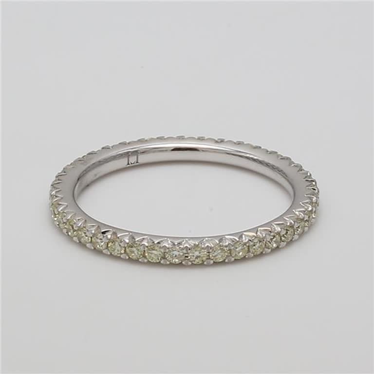 Natural Yellow Round Diamonds .51 Carat TW Yellow Gold Eternity Band