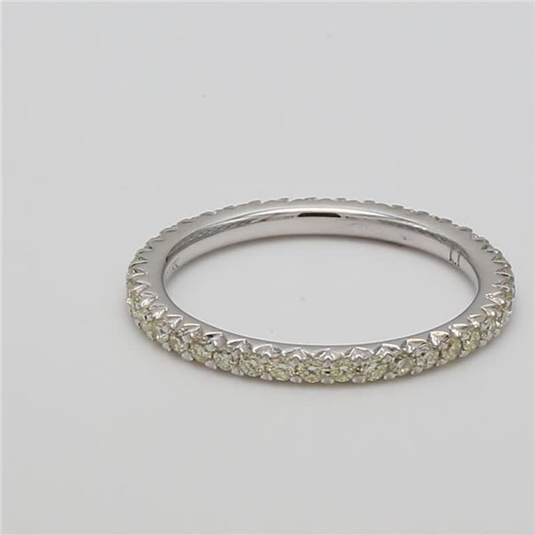 Natural Yellow Round Diamonds .51 Carat TW Yellow Gold Eternity Band