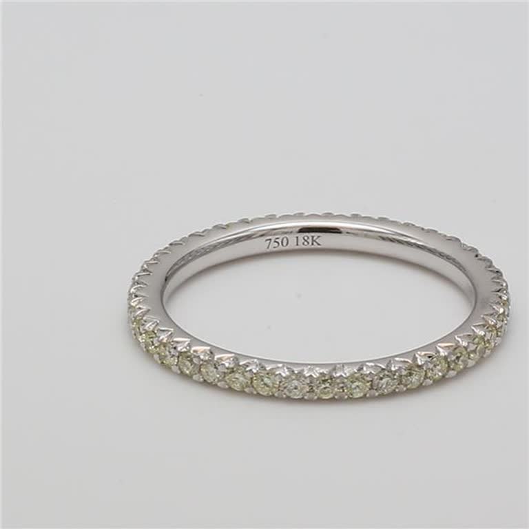 Natural Yellow Round Diamonds .51 Carat TW Yellow Gold Eternity Band