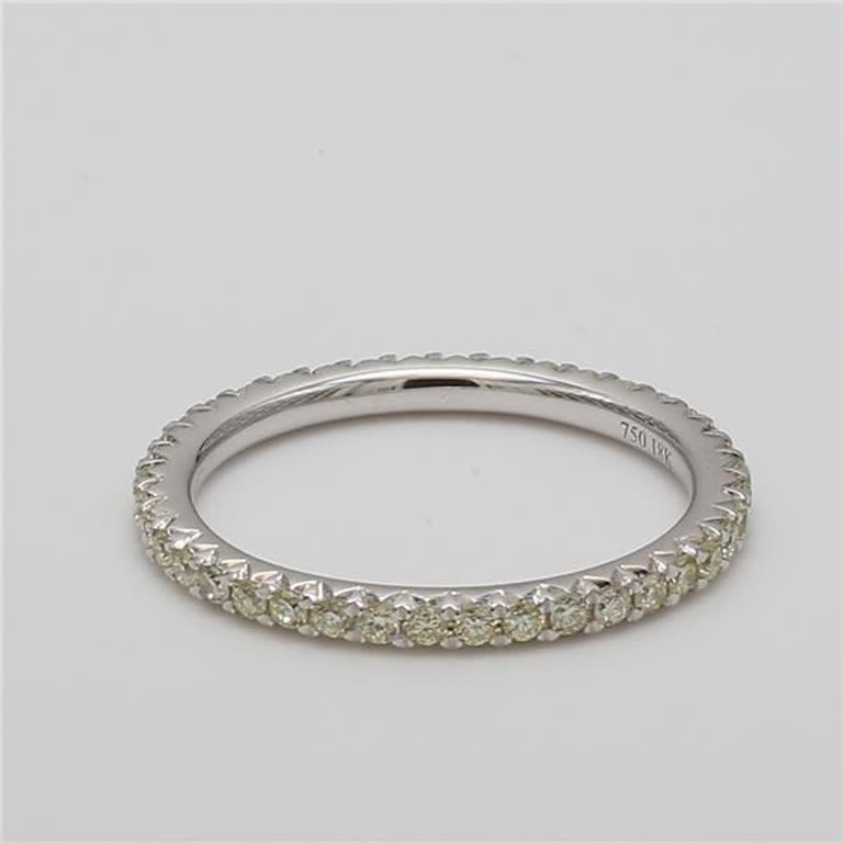 Natural Yellow Round Diamonds .51 Carat TW Yellow Gold Eternity Band